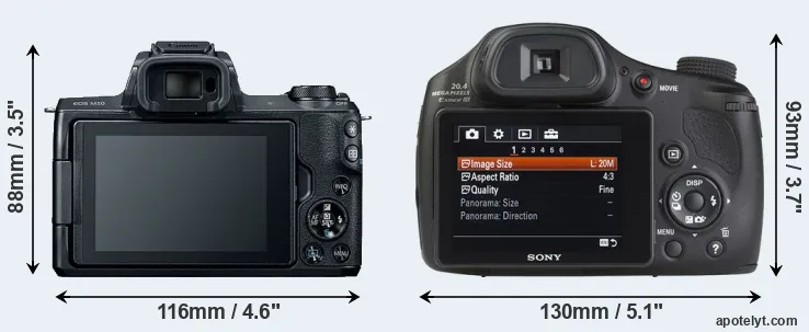 Comparison M50 or HX350 rear