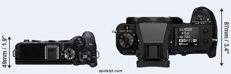 Compare M6 Mark II versus GFX 100S top