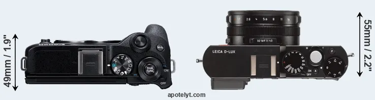 Compare M6 Mark II versus D-LUX Typ 109 top