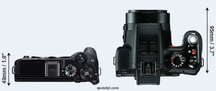 Compare M6 Mark II versus V-LUX 3 top
