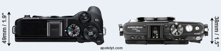 Compare M6 Mark II versus E-PL5 top