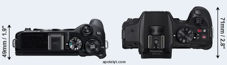 Compare M6 Mark II versus G6 top