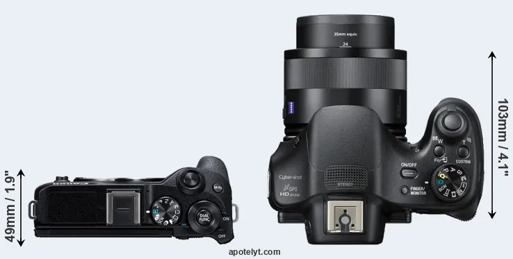 Compare M6 Mark II versus HX400V top