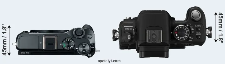 Compare M6 versus G1 top