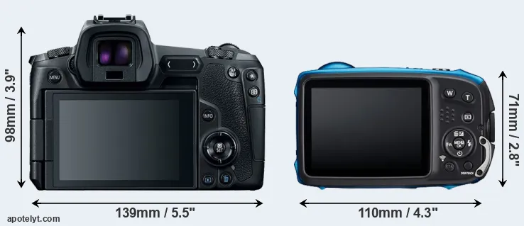 Comparison Canon R or XP140 rear
