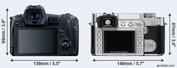 Comparison Canon R or Digilux 3 rear
