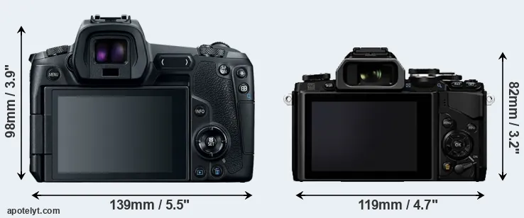 Comparison Canon R or E-M10 rear