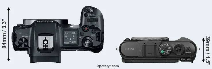 Compare Canon R versus E-PL10 top