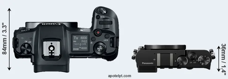 Compare Canon R versus GM5 top