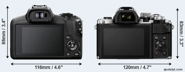 Comparison R100 or E-M10 II rear