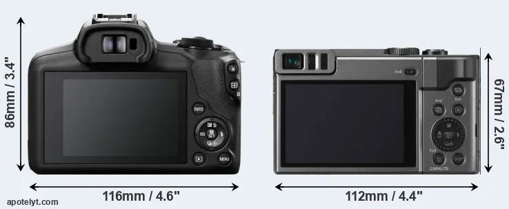 Comparison R100 or TZ90 rear