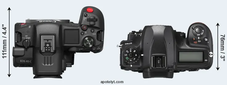 Compare R5 C versus D780 top