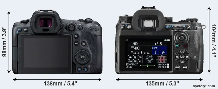 Comparison R5 or K-3 III rear