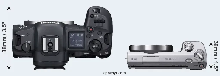Compare R5 versus NEX-5 top
