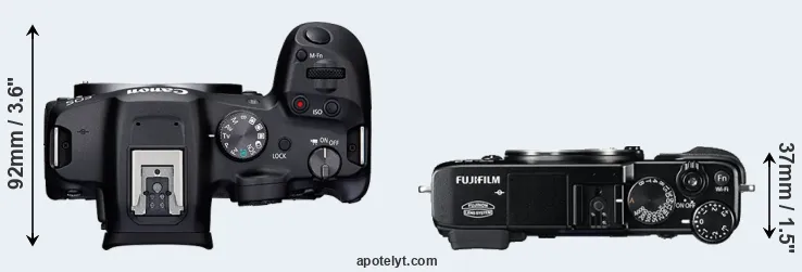 Compare R7 versus X-E2 top