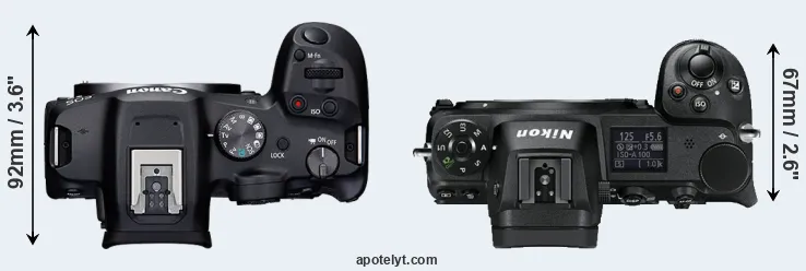Compare R7 versus Z6 top