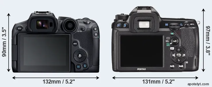 Comparison R7 or K-5 II rear