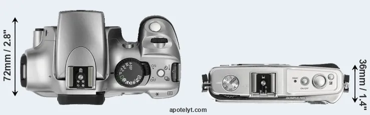 Compare Rebel versus E-P1 top