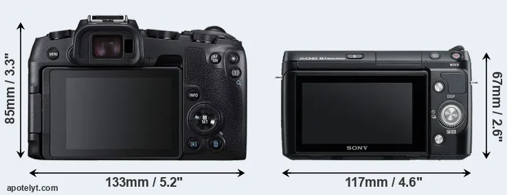 Comparison RP or NEX-F3 rear