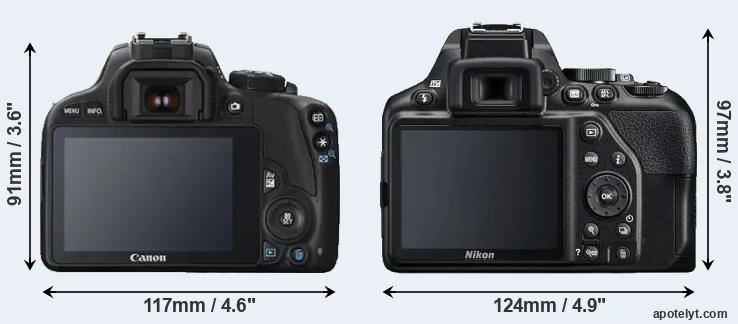Comparison SL1 or D3500 rear