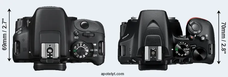 Compare SL1 versus D3500 top