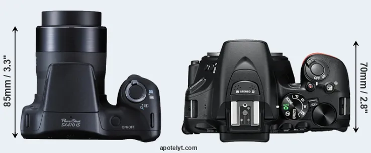 Compare SX410 versus D5600 top