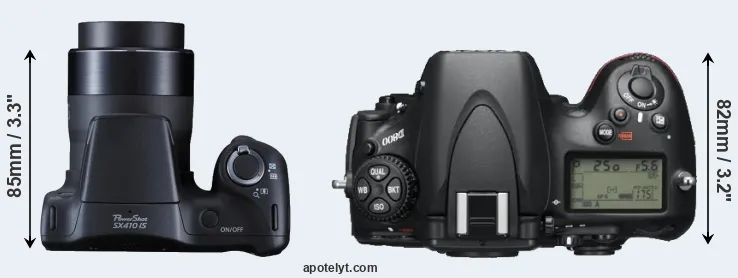 Compare SX410 versus D800 top