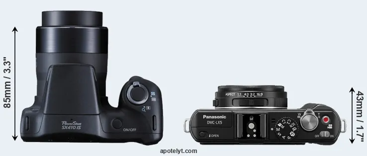 Compare SX410 versus LX5 top