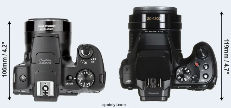 Compare SX50 versus FZ82 top