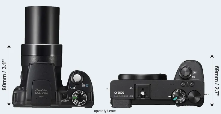 Compare SX510 versus A6600 top
