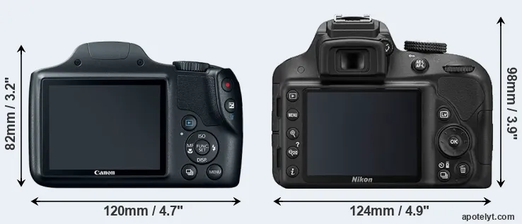 Comparison SX520 or D3300 rear