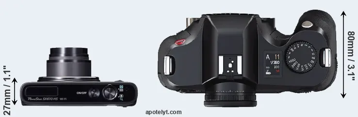 Compare SX610 versus S2 top