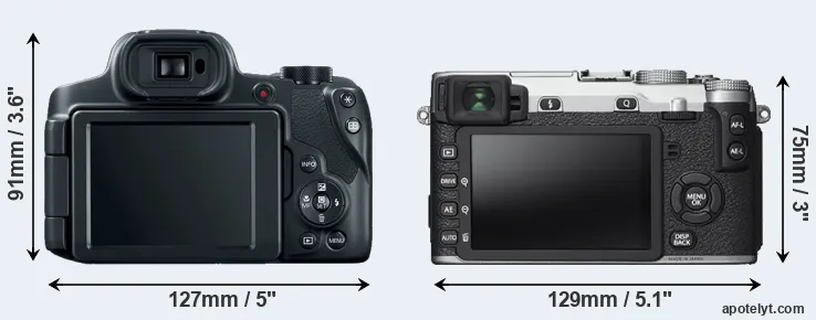 Comparison SX70 or X-E2S rear