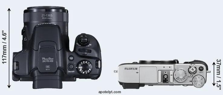 Compare SX70 versus X-E2S top
