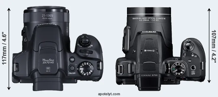 Compare SX70 versus B700 top