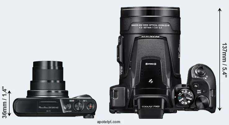 Compare SX720 versus P900 top