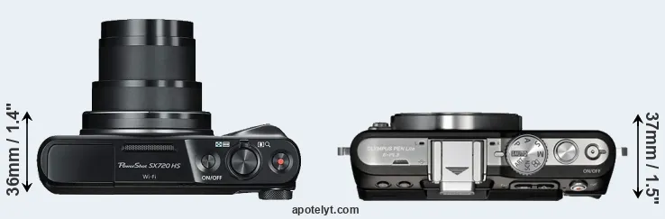 Compare SX720 versus E-PL3 top