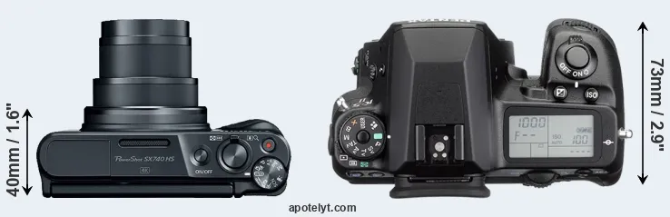 Compare SX740 versus K-5 II top