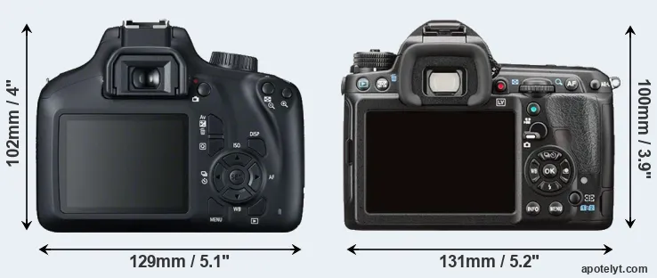 Comparison T100 or K-3 II rear