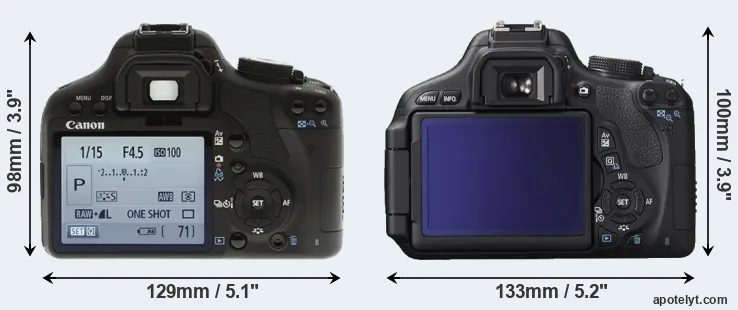 Comparison T1i or T3i rear