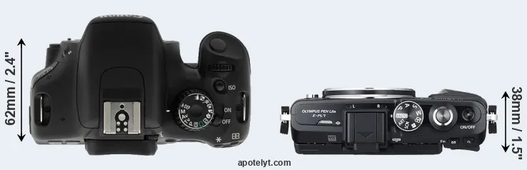 Compare T2i versus E-PL7 top