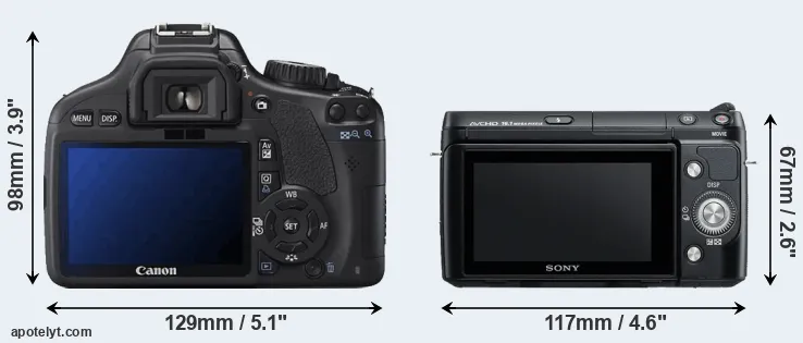 Comparison T2i or NEX-F3 rear