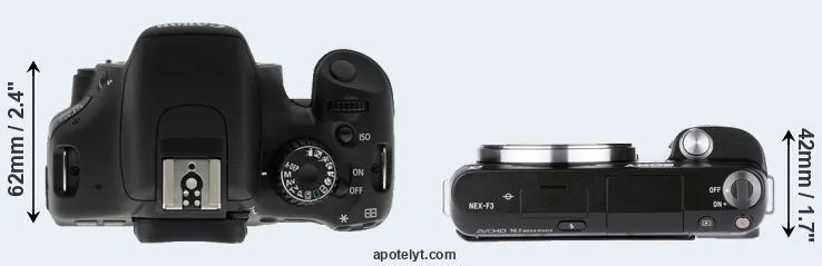 Compare T2i versus NEX-F3 top