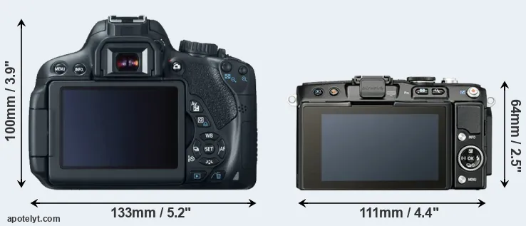 Comparison T4i or E-PL5 rear