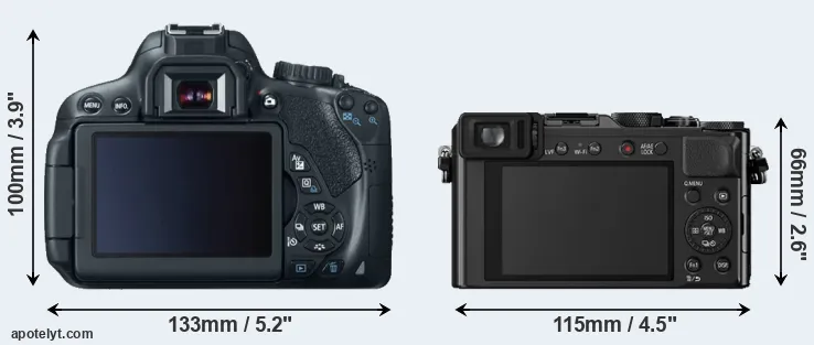 Comparison T4i or LX100 rear