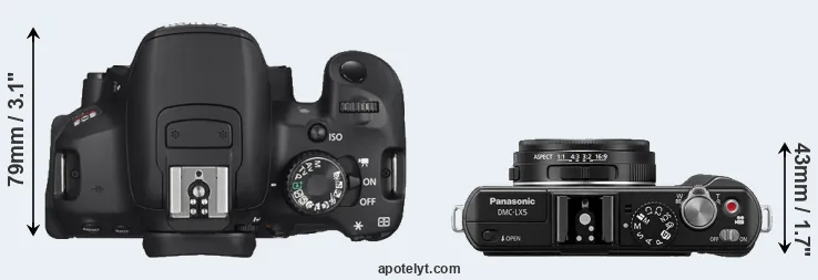 Compare T4i versus LX5 top
