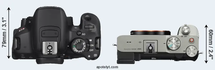 Compare T4i versus A7C top