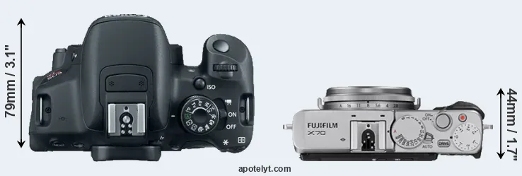 Compare T5i versus X70 top
