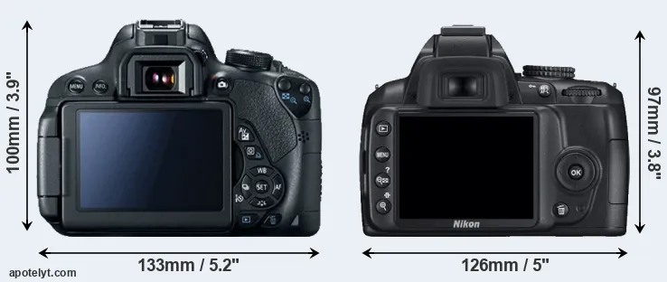 Comparison T5i or D3000 rear
