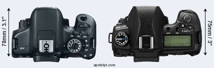 Compare T6i versus E-30 top